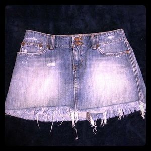 Abercrombie & Fitch Denim Distressed Mini Skirt